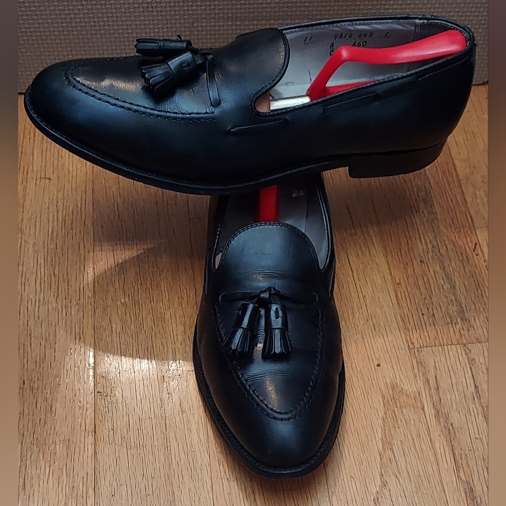 ALDEN 660 MEN'S BLACK CALFSKIN LEATHER TASSELED LOAFERS SIZE 11 A/C MADE IN USA